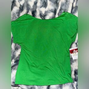 Double Zero Mystical Green Short Sleeve Women's Top Backless - NWT Medium